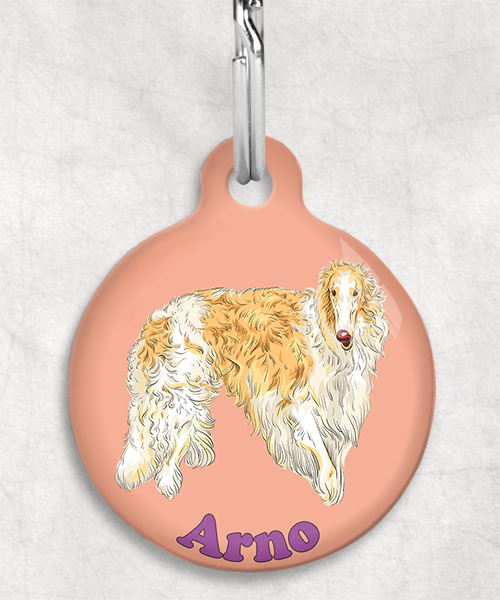 borzoi-naam-los-huisdierpenning-peach