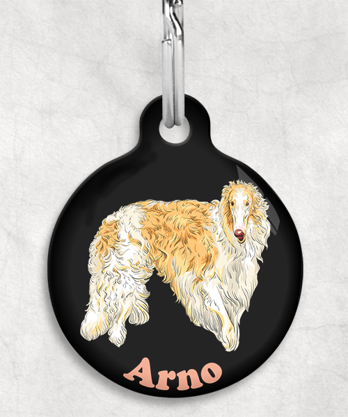 borzoi-naam-los-huisdierpenning-zwart