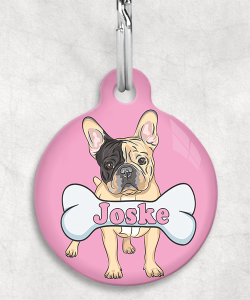 franse-bulldog-bruin-zwart-naam-been-huisdierpenning-lichtroze