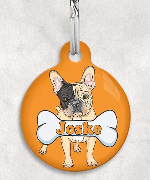 franse-bulldog-bruin-zwart-naam-been-huisdierpenning-oranje