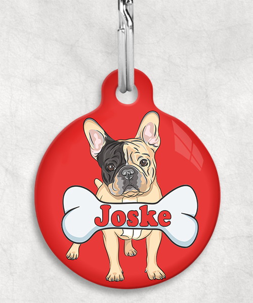 franse-bulldog-bruin-zwart-naam-been-huisdierpenning-rood