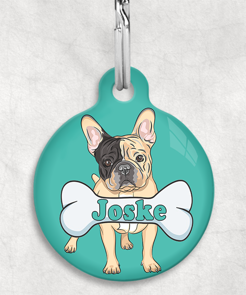 franse-bulldog-bruin-zwart-naam-been-huisdierpenning-turquoise
