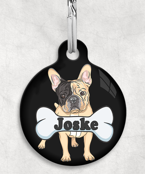 franse-bulldog-bruin-zwart-naam-been-huisdierpenning-zwart