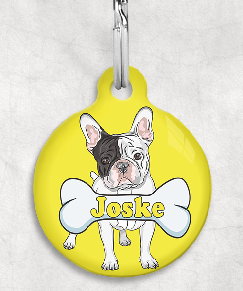 franse-bulldog-bruin-zwart-wit-naam-been-huisdierpenning-geel