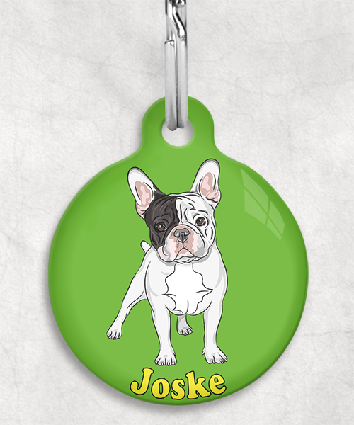 franse-bulldog-bruin-zwart-wit-naam-los-huisdierpenning-groen
