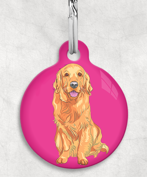 golden-retriever-oranje-zonder-naam-huisdierpenning-fushia
