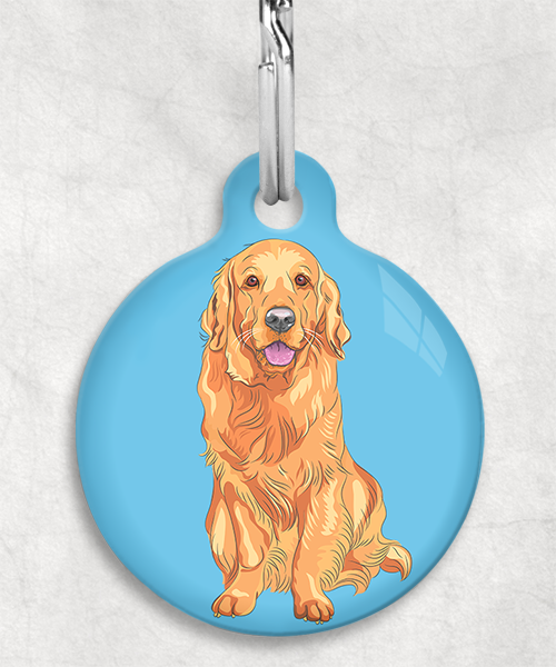 golden-retriever-oranje-zonder-naam-huisdierpenning-lichtblauw