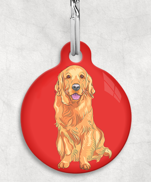 golden-retriever-oranje-zonder-naam-huisdierpenning-rood