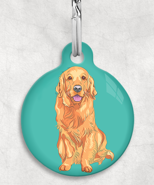 golden-retriever-oranje-zonder-naam-huisdierpenning-turquoise