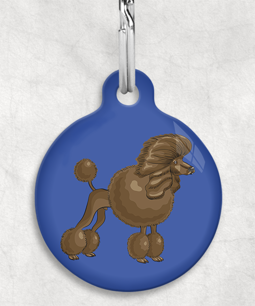 koningspoedel-bruin-freepik-zonder-naam-huisdierpenning-blauw