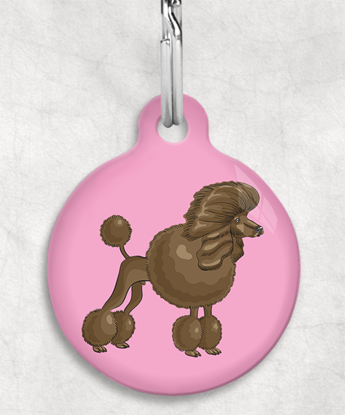 koningspoedel-bruin-freepik-zonder-naam-huisdierpenning-lichtroze