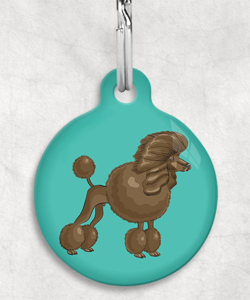 koningspoedel-bruin-freepik-zonder-naam-huisdierpenning-turquoise