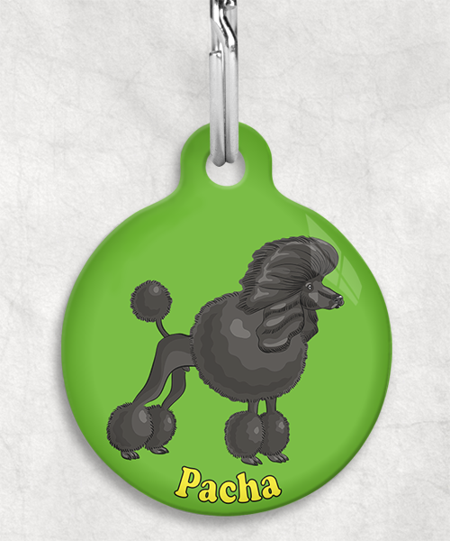 koningspoedel-zwart-freepik-naam-los-huisdierpenning-groen