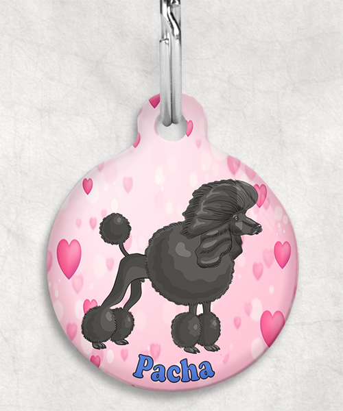 koningspoedel-zwart-freepik-naam-los-huisdierpenning-hartjes