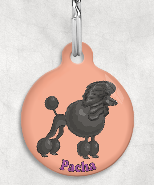 koningspoedel-zwart-freepik-naam-los-huisdierpenning-peach