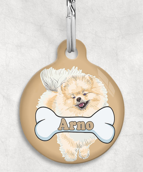 pomerian-naam-been-huisdierpenning-beige