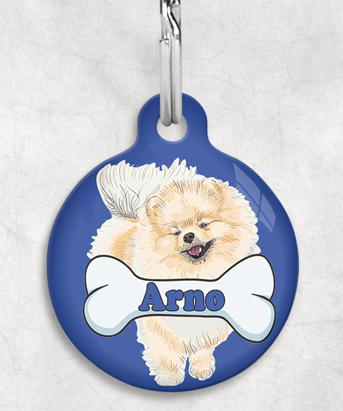 pomerian-naam-been-huisdierpenning-blauw