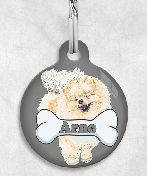 pomerian-naam-been-huisdierpenning-lichtgrijs