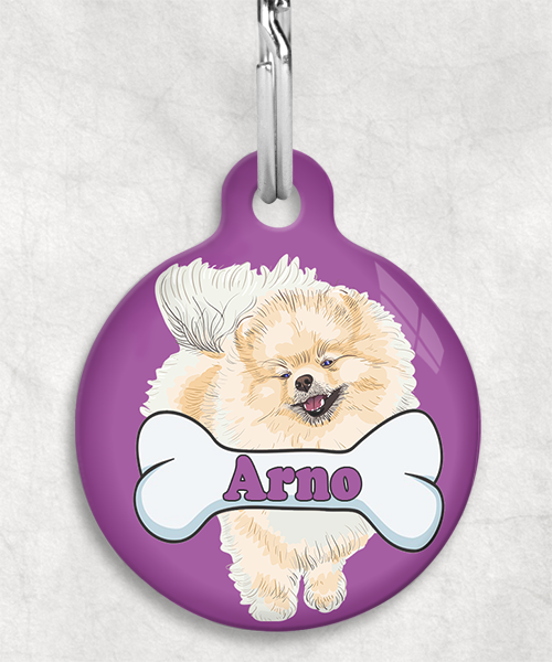 pomerian-naam-been-huisdierpenning-lilla