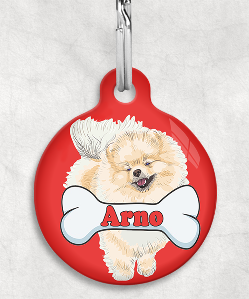 pomerian-naam-been-huisdierpenning-rood