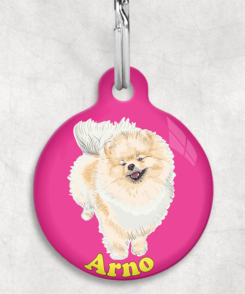 pomerian-naam-los-huisdierpenning-fushia