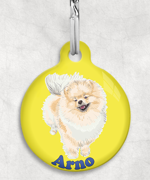 pomerian-naam-los-huisdierpenning-geel