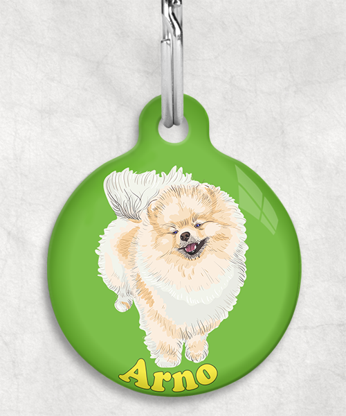 pomerian-naam-los-huisdierpenning-groen