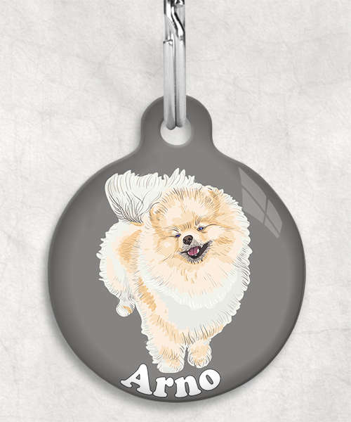 pomerian-naam-los-huisdierpenning-lichtgrijs