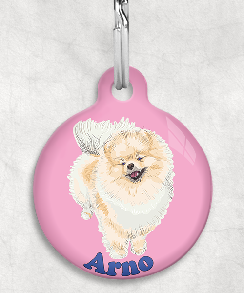 pomerian-naam-los-huisdierpenning-lichtroze