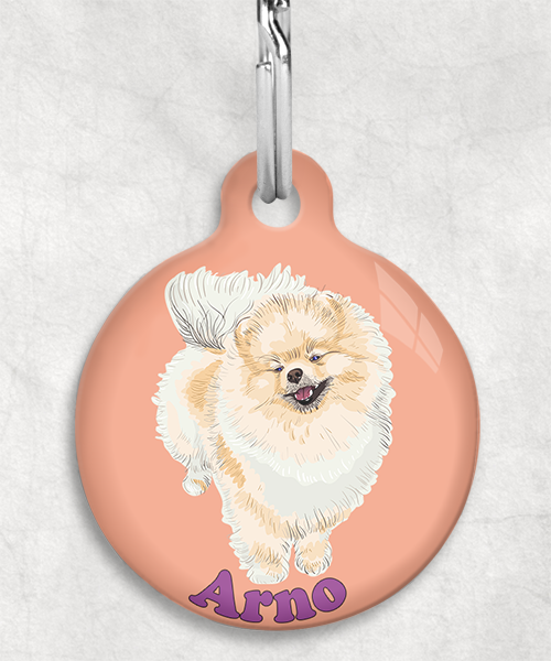 pomerian-naam-los-huisdierpenning-peach