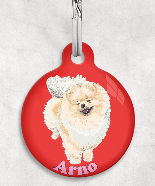 pomerian-naam-los-huisdierpenning-rood