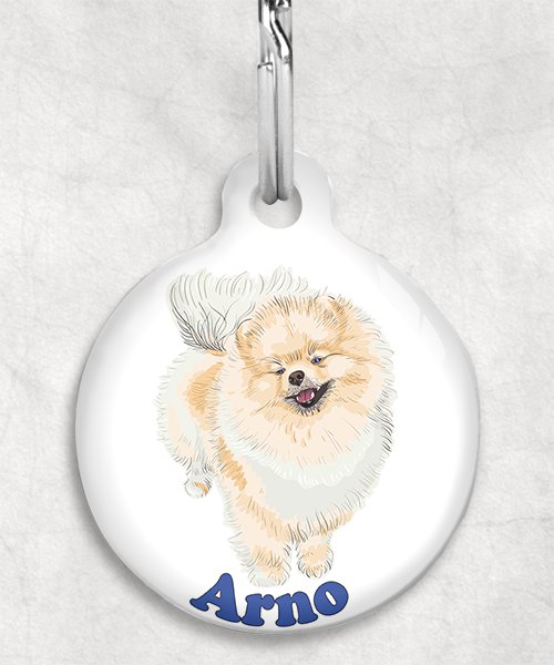 pomerian-naam-los-huisdierpenning-wit