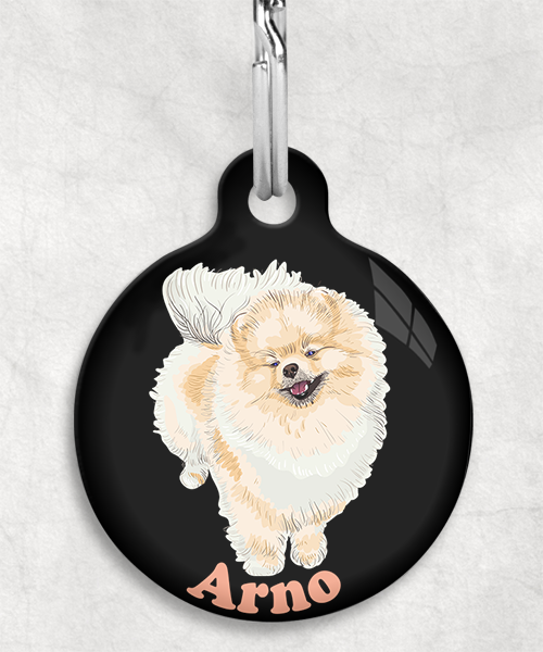 pomerian-naam-los-huisdierpenning-zwart