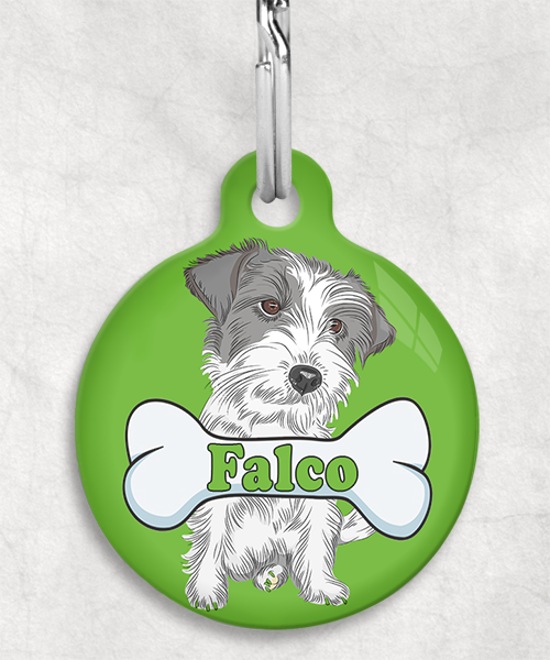 ruw-harige-jackrussel-naam-been-huisdierpenning-groen