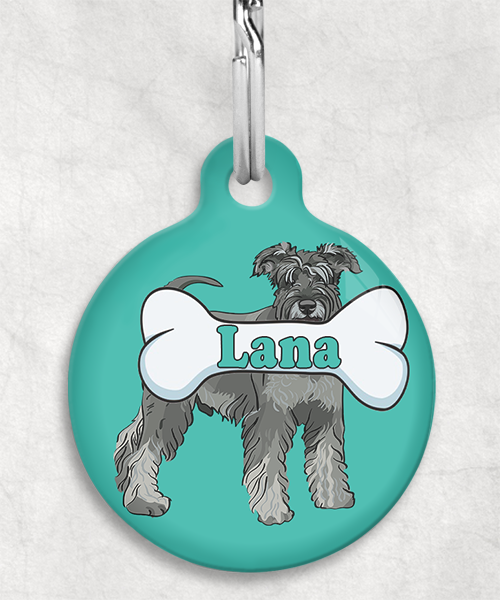 schnauzer-met-staart-naam-been-huisdierpenning-turquoise