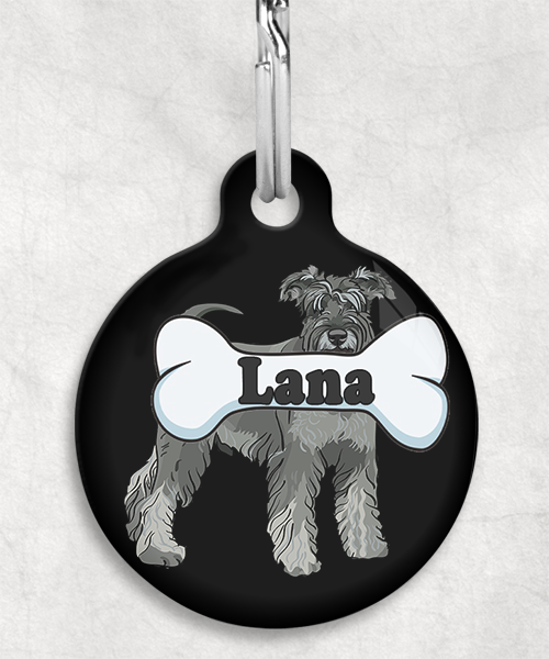 schnauzer-met-staart-naam-been-huisdierpenning-zwart