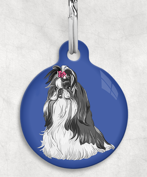 shih-tzu-wit-zwart-zonder-naam-huisdierpenning-blauw