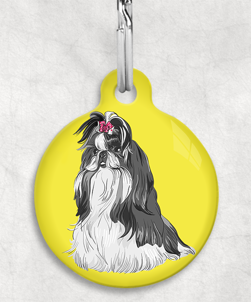 shih-tzu-wit-zwart-zonder-naam-huisdierpenning-geel