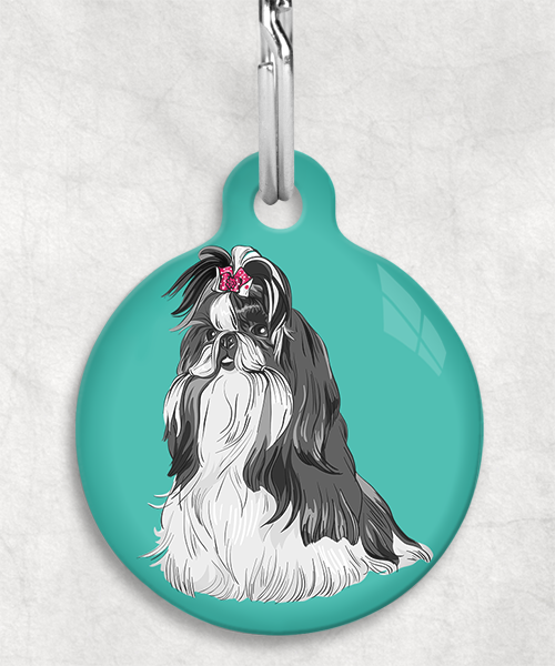 shih-tzu-wit-zwart-zonder-naam-huisdierpenning-turquoise