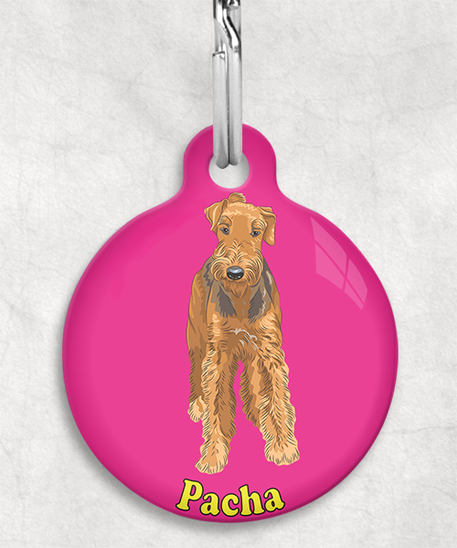 airedale-terrier-naam-los-huisdierpenning-fushia