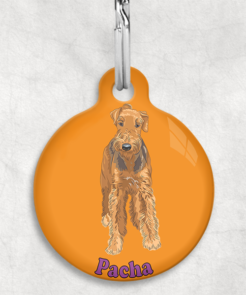 airedale-terrier-naam-los-huisdierpenning-oranje