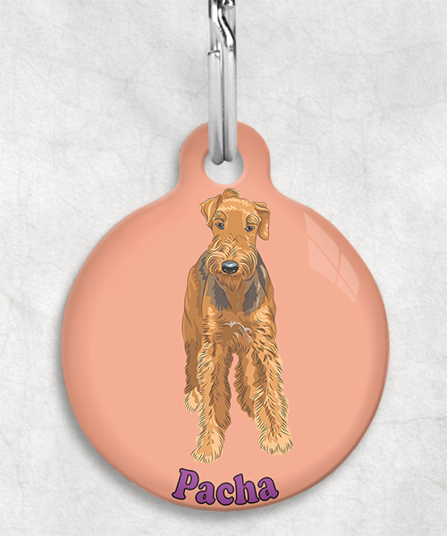airedale-terrier-naam-los-huisdierpenning-peach