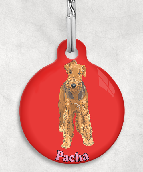 airedale-terrier-naam-los-huisdierpenning-rood