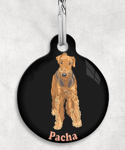 airedale-terrier-naam-los-huisdierpenning-zwart