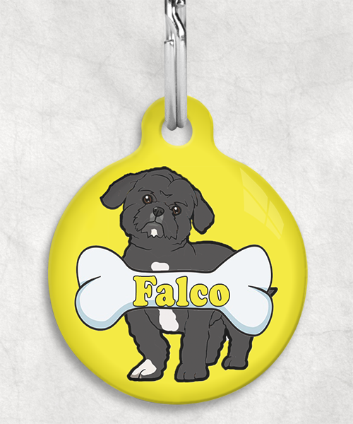 shihtzu-naam-been-huisdierpenning-geel