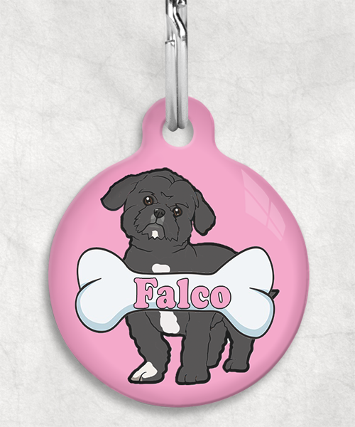 shihtzu-naam-been-huisdierpenning-lichtroze