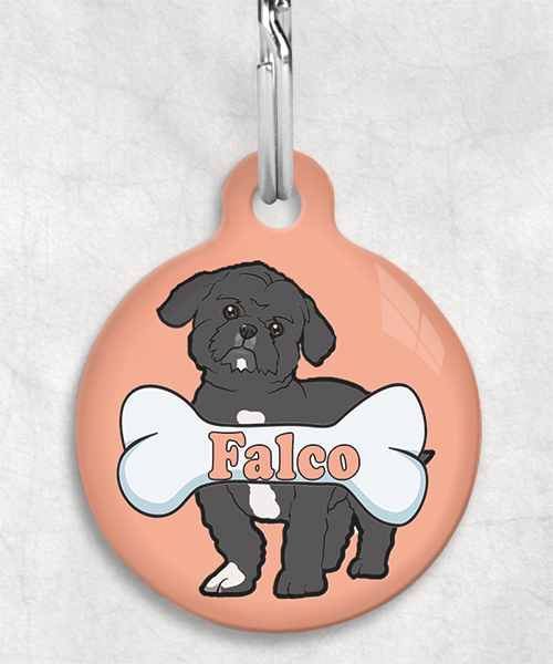 shihtzu-naam-been-huisdierpenning-peach