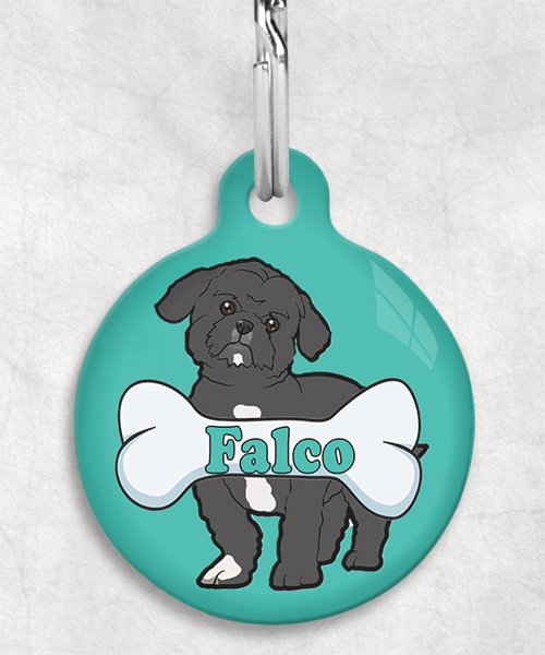shihtzu-naam-been-huisdierpenning-turquoise