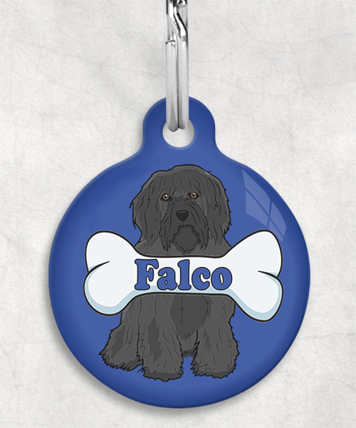 tibetaanse-terrier-zwart-naam-been-huisdierpenning-blauw