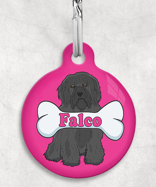 tibetaanse-terrier-zwart-naam-been-huisdierpenning-fushia